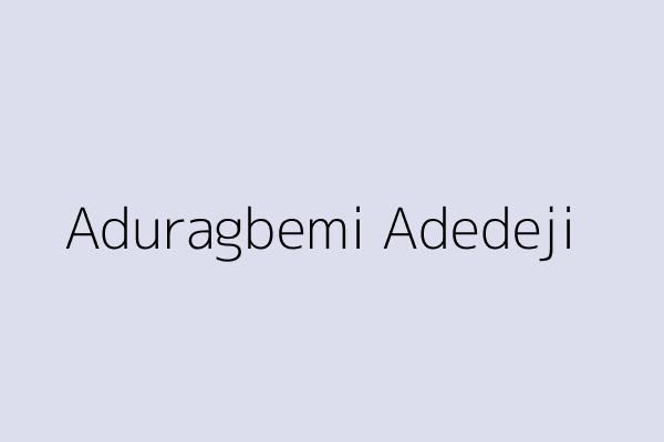 Aduragbemi Adedeji